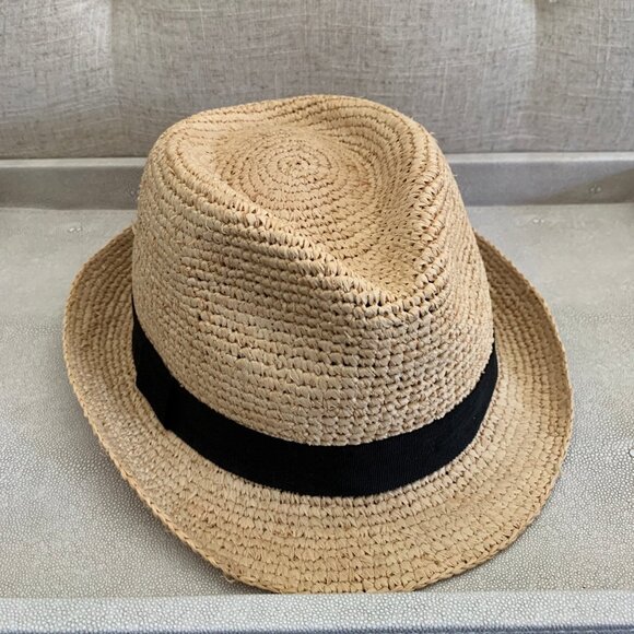 Banana Republic Packable Fedora Straw Hat Small/Medium adjustable - Picture 4 of 10